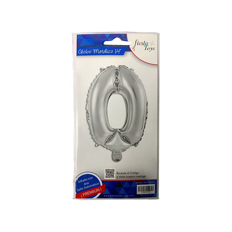 GLOBOS PLATEADO NUMEROS TALLA 14