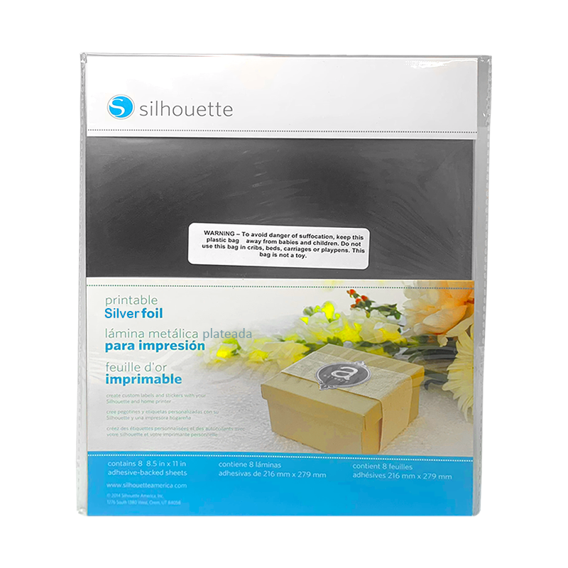 LAMINA METALICA PLATEADA PARA IMPRESION