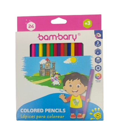 LAPICES DE COLORES HEXAGONALES x24UNDS