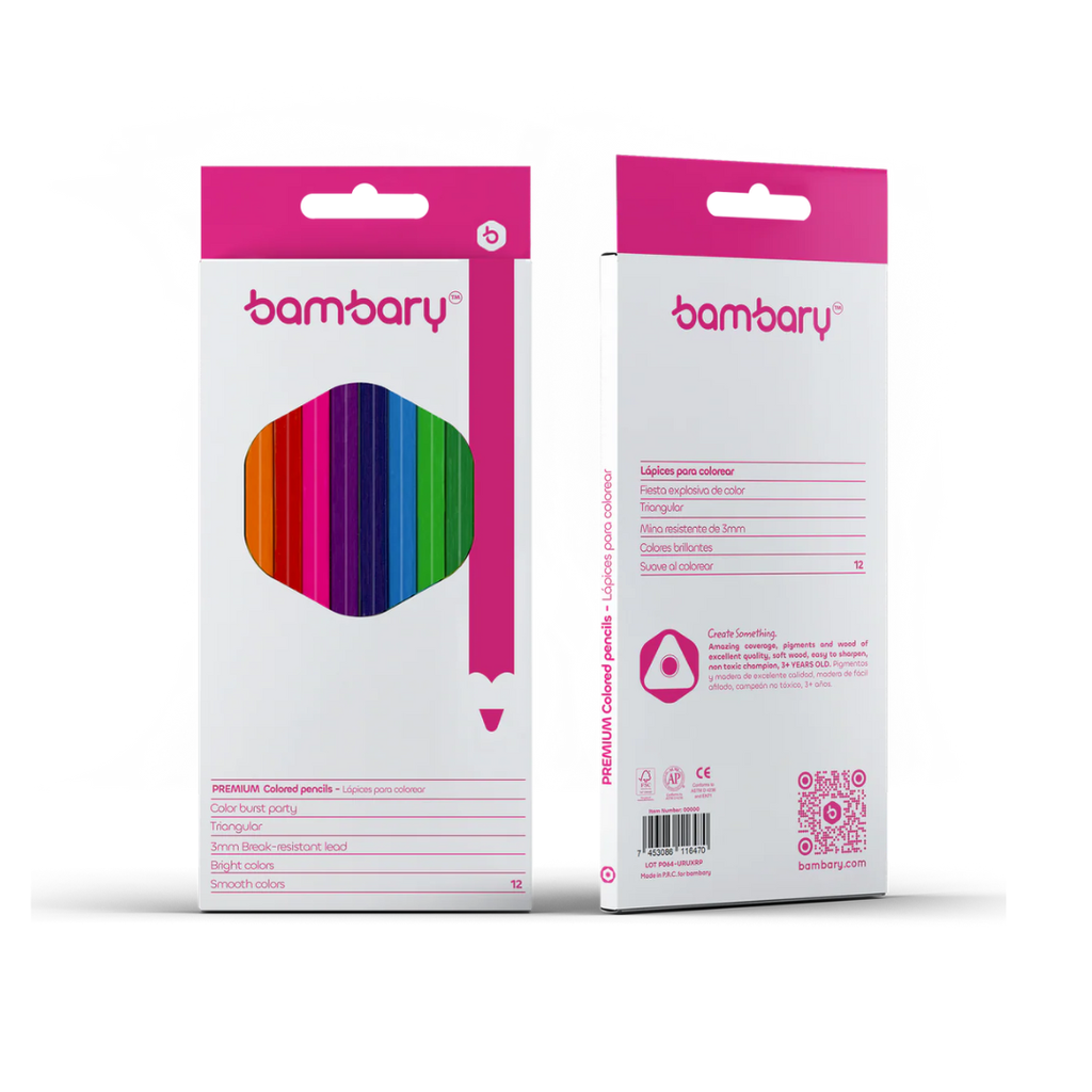 LAPICES DE COLORES TRIANGULARES x12UND