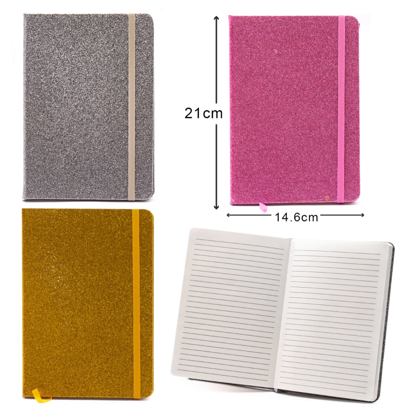 LIBRETA DE APUNTES ESCARCHADA A5 x100 HOJAS AMARILLAS