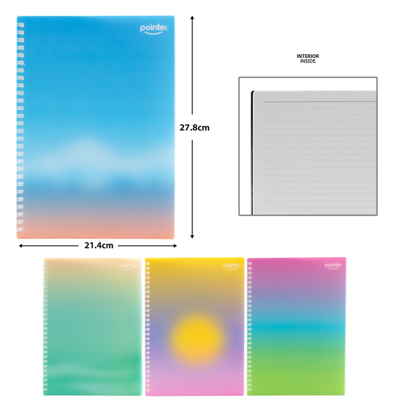 LIBRETA ESPIRAL FLEXIBLE (PORTADA ACRILICA) x80 HOJAS BLANCAS