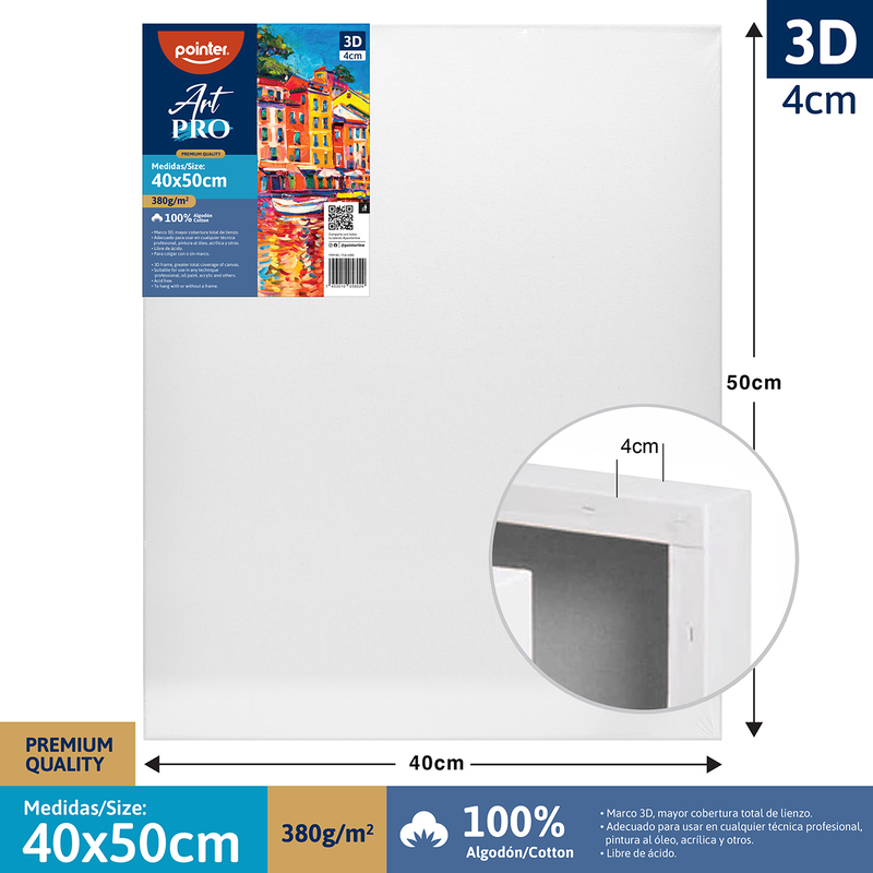LIENZO BLANCO PREMIUM 3D - 40x50CM