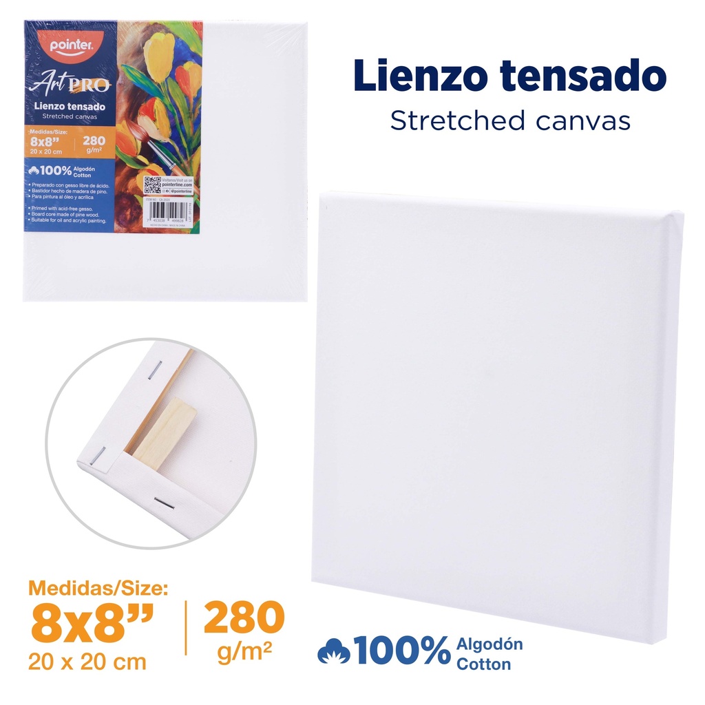 LIENZO BLANCO 20x20cm