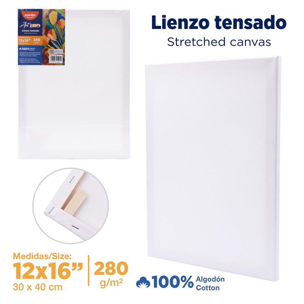 LIENZO BLANCO 40x30cm