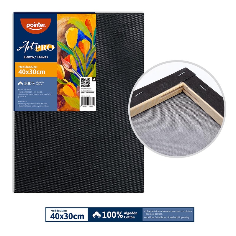 LIENZO NEGRO 40X30CM