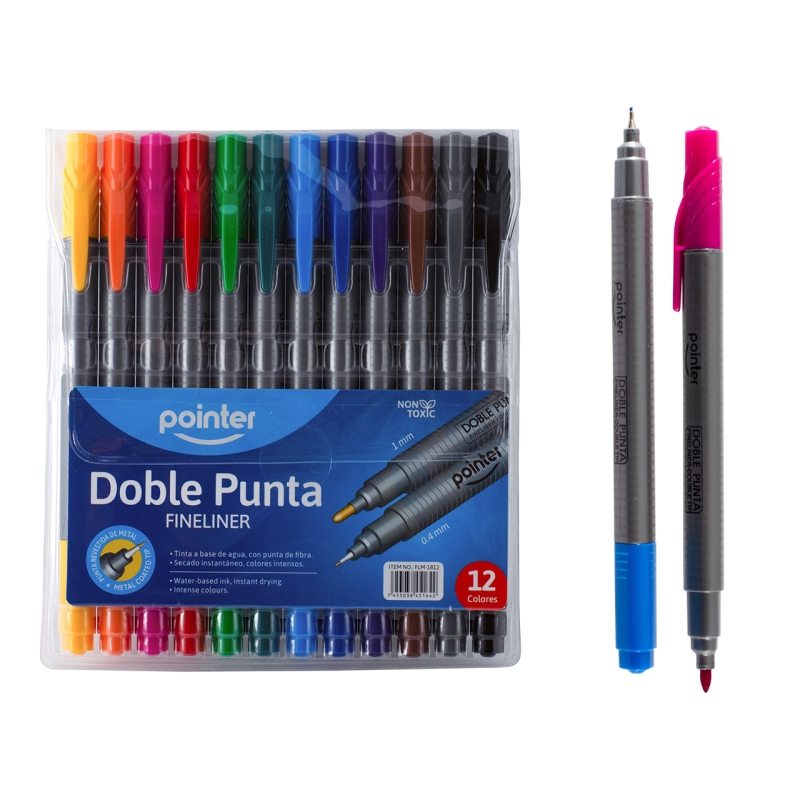 MARCADOR DOBLE PUNTA X12