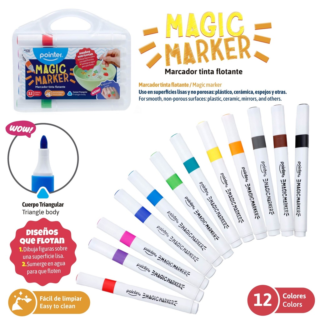 MARCADOR MAGICO AL AGUA x 12