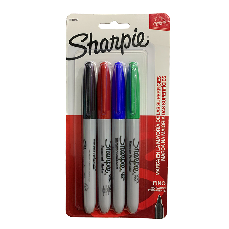 MARCADOR PERMANENTE FINO x4PZS