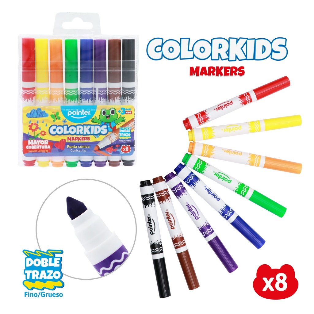 MARCADORES LAVABLES COLORKIDS x8PZS