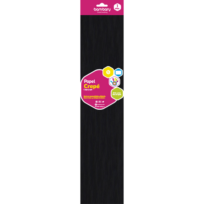 PAPEL CREPE NEGRO - 50CM x 2M