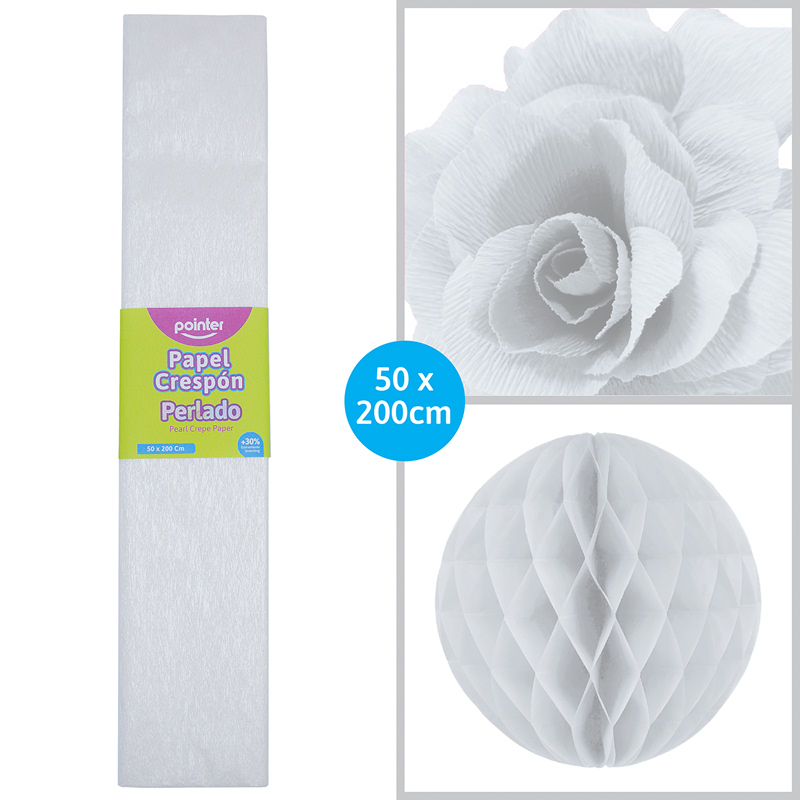 PAPEL CREPE PERLADO BLANCO