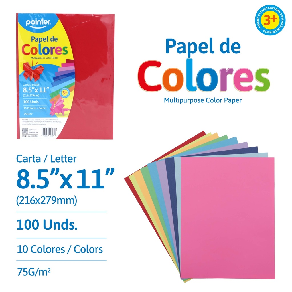 PAPEL DE COLORES X100 HOJAS