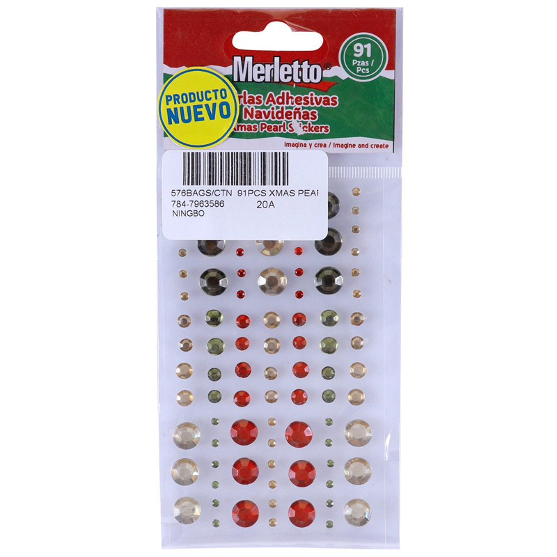 PERLAS ADHESIVAS NAVIDEÑAS
