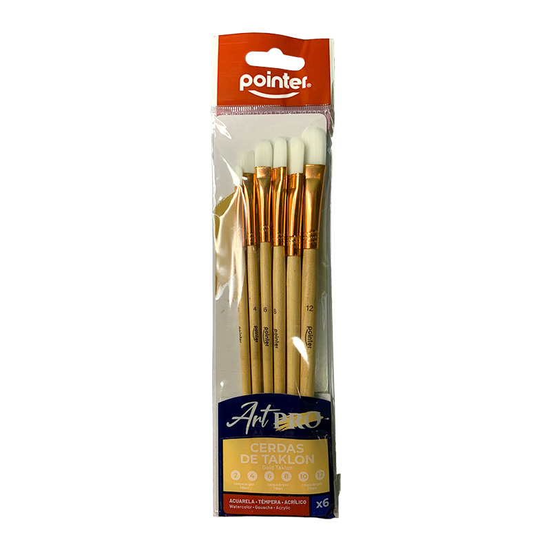 SET DE PINCELES ART PRO x6PZAS (LENGUA DE GATO)