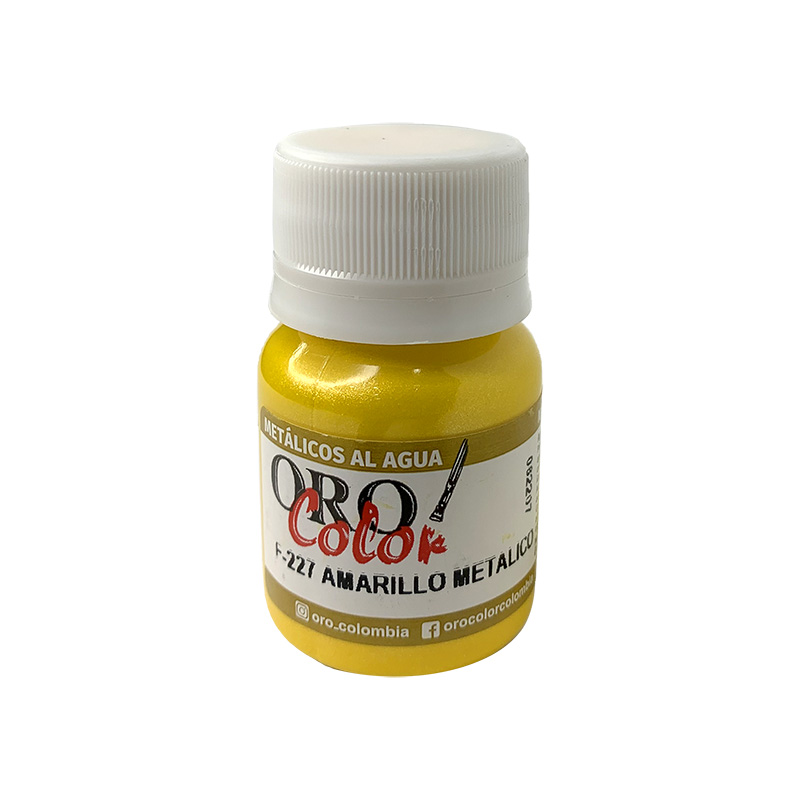 PINTURA METALICOS AL AGUA AMARILLO METALICO 30ML