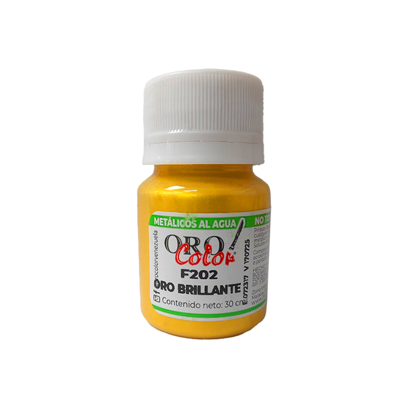 PINTURA METALICOS AL AGUA ORO BRILLANTE 30ML