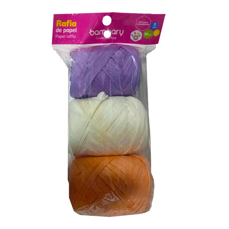 RAFIA DE PAPEL - COLORES BRILLANTES