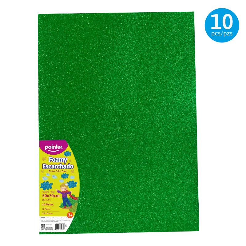 FOAMY ESCARCHADO VERDE NAVIDAD - GRANDE (50x70CM)