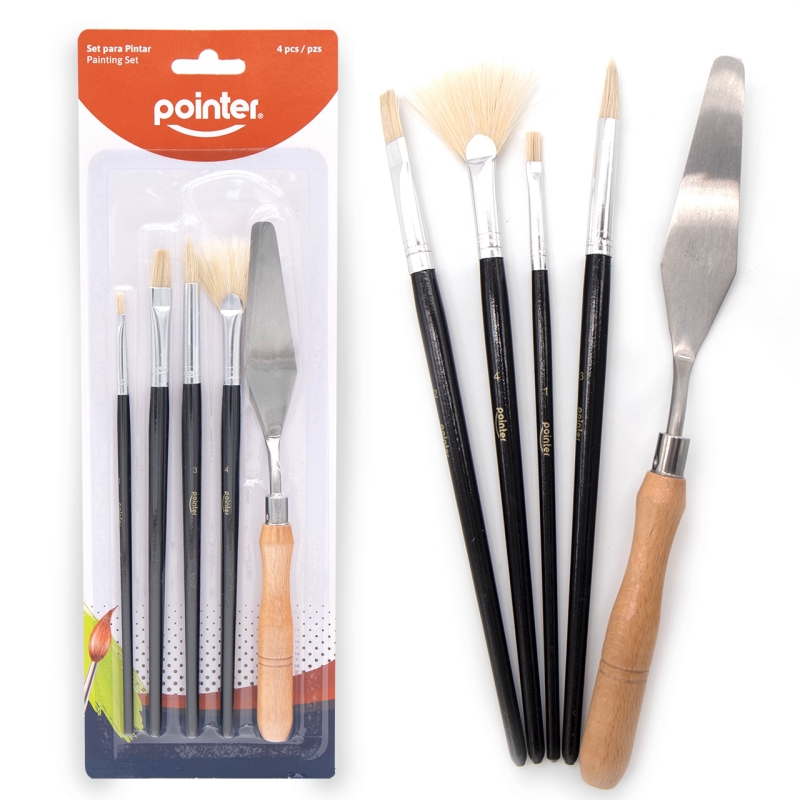 SET DE 4 PINCELES + ESPATULA