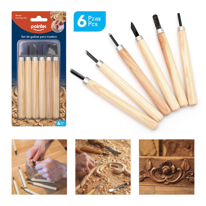 SET DE GUBIAS PARA MADERA x 6 PZAS.