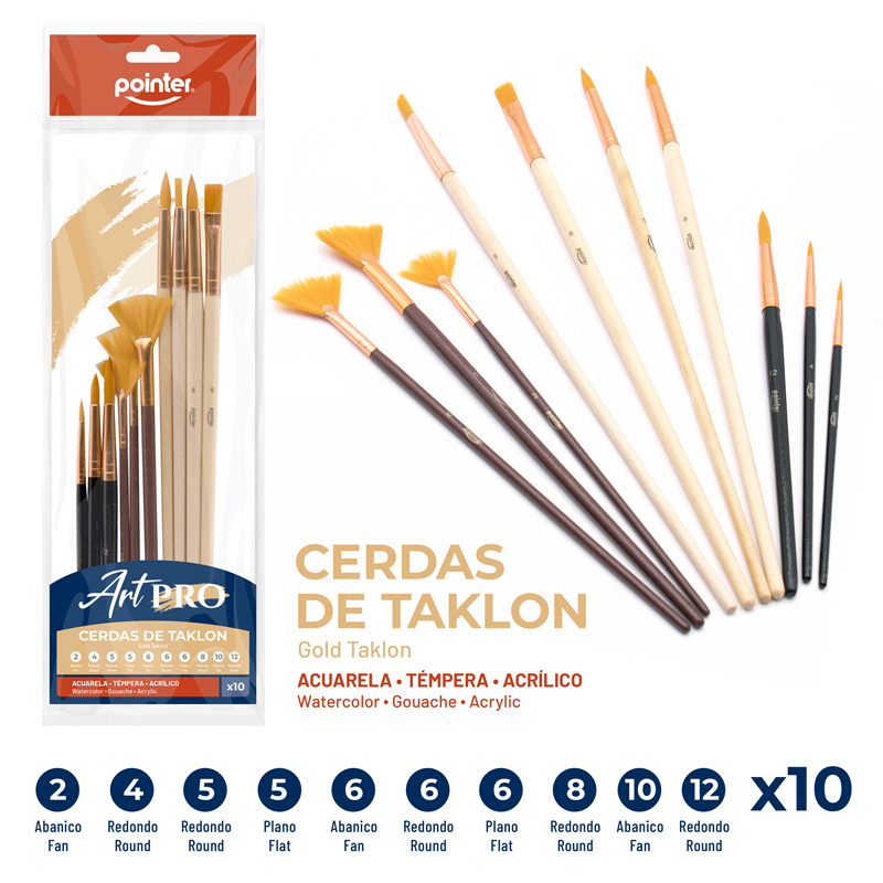 SET DE PINCELES ART PRO x10PZAS