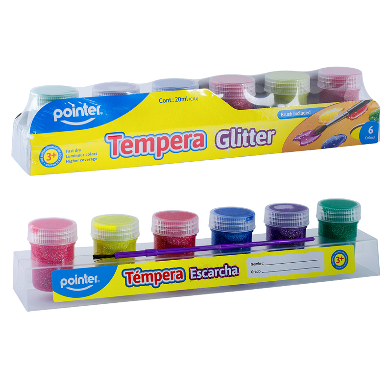 TEMPERA CON ESCARCHA X6