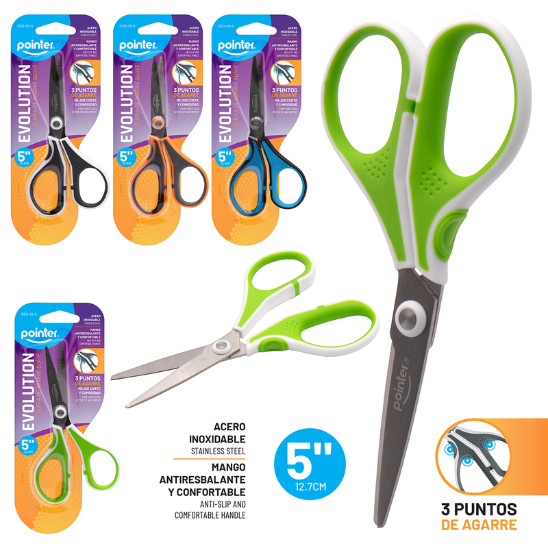 TIJERA DE AGARRE SUAVE 5”