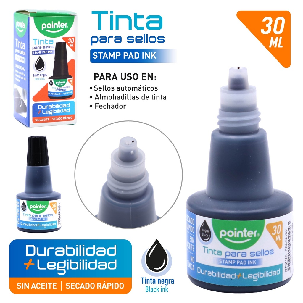 TINTA PARA ALMOHADILLA DE SELLOS (NEGRO)