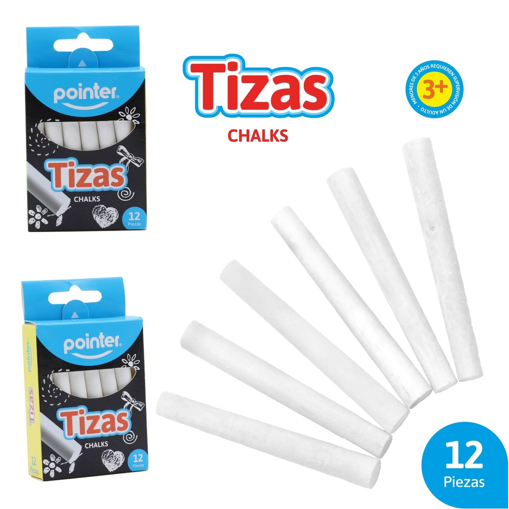 TIZAS BLANCAS X12