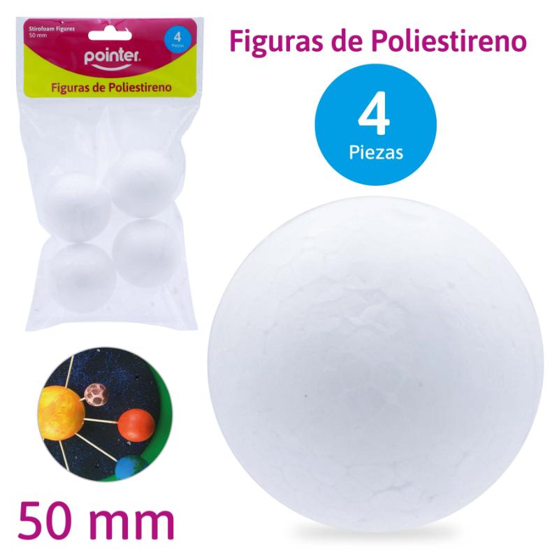 ESFERAS DE POLIESTIRENO 5CM³ x4PZAS