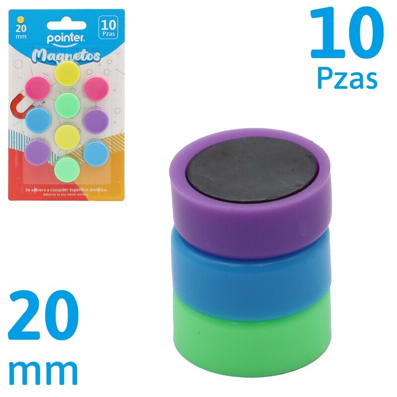 MAGNETOS COLORES PASTEL- 2CM x10PZAS