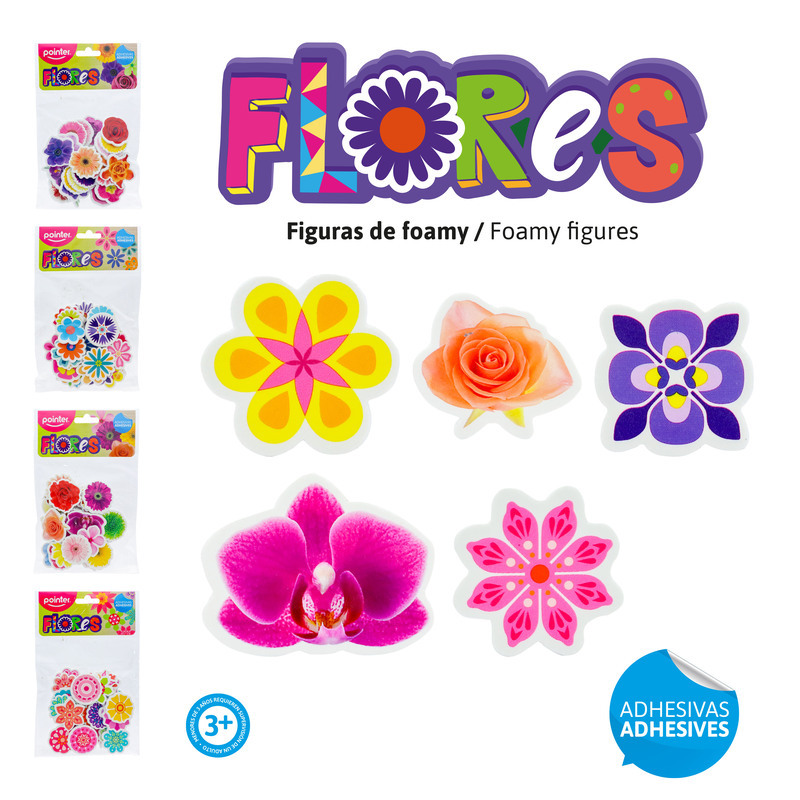 FIGURAS DE FOAMY ADHESIVAS (FLORES)
