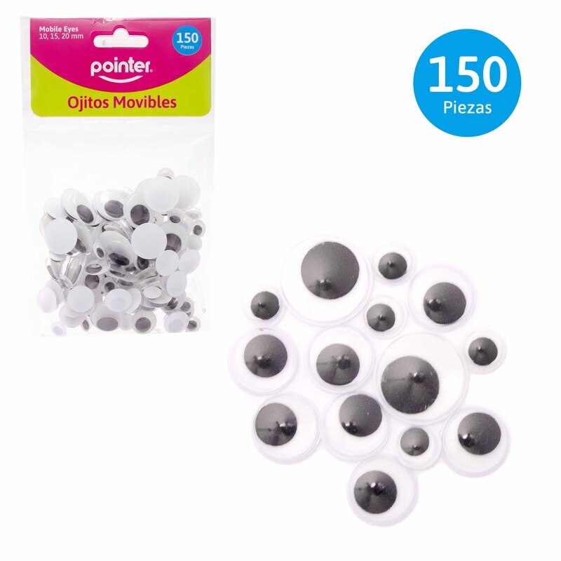 OJITOS MOVILES PARA MANUALIDADES x 150 PZAS.