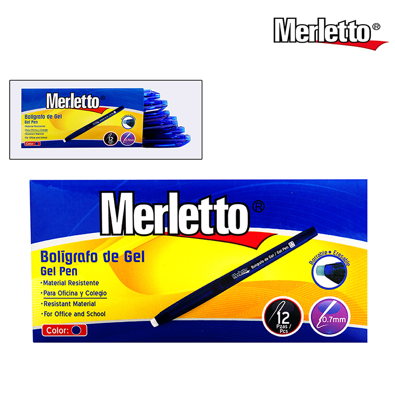 BOLIGRAFO DE GEL AZUL BORRABLE 07mm