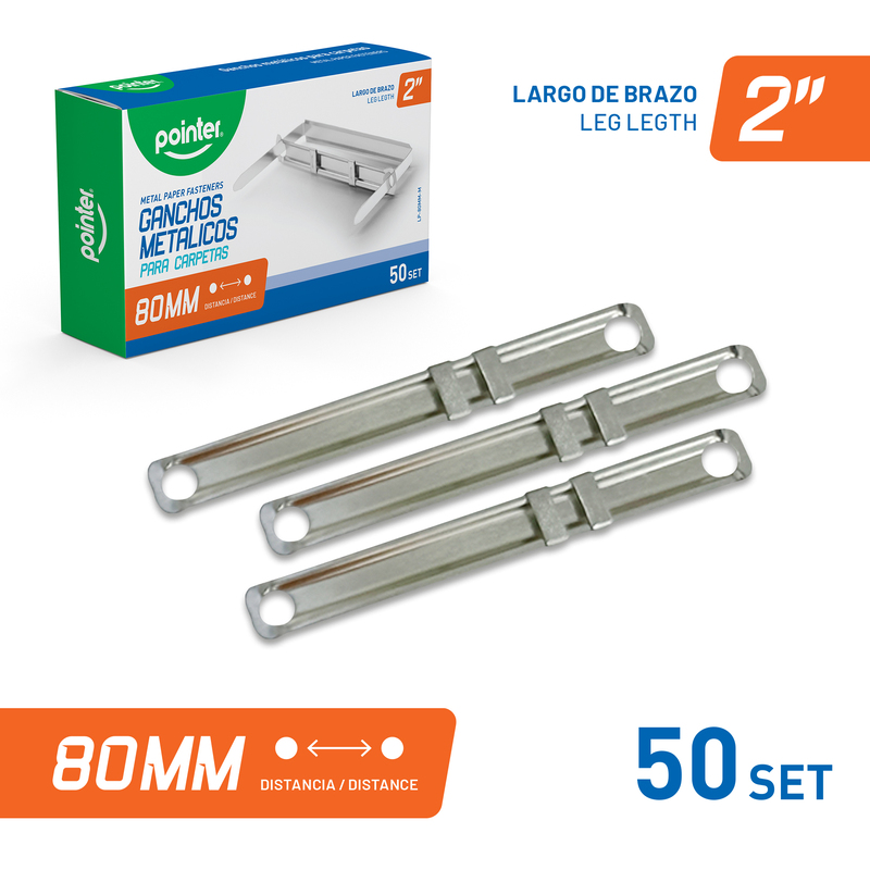 GANCHOS PARA CARPETA 80MM