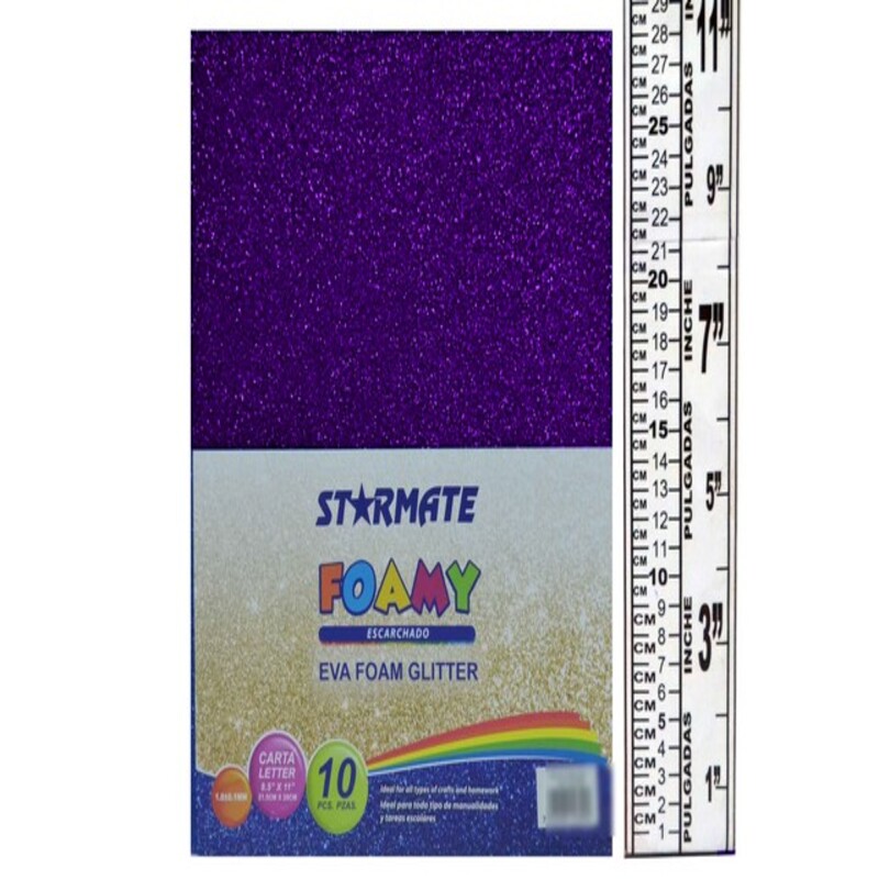 FOAMY C/ESCARCHA 21.5X 28CM AZUL