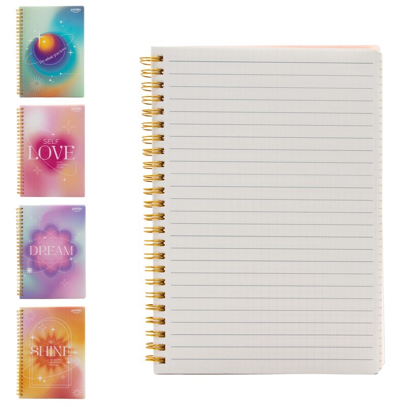 LIBRETA ESPIRAL A5 (PORTADA ACRILICA) x100 HOJAS AMARILLAS