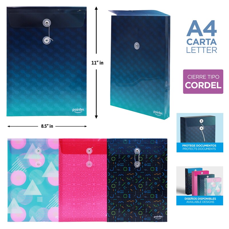 SOBRE PORTADOCUMENTOS CIERRE DE HILO A4