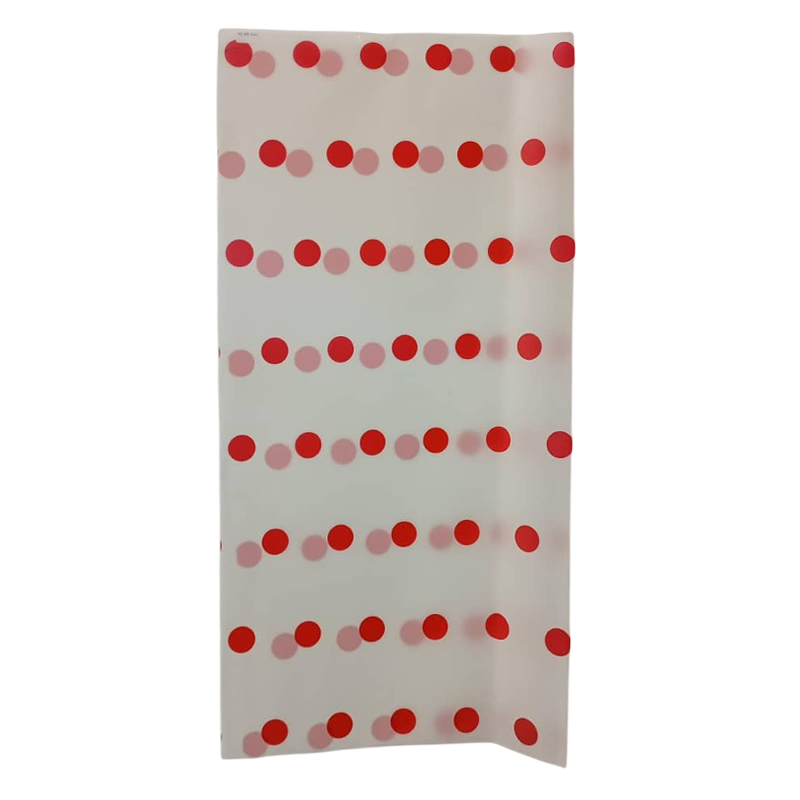 PAPEL COREANO HANSU TRASLUCIDO PUNTOS - BLANCO/ROJO 57x57CM