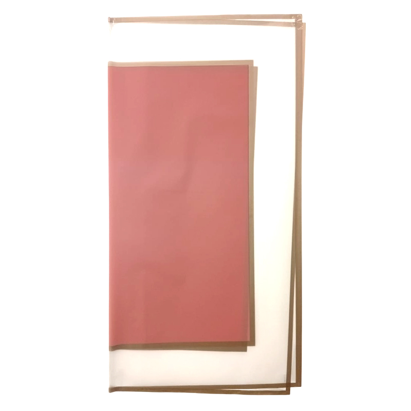 PAPEL COREANO HANSU TRASLUCIDO BORDEADO - ROSA COLONIAL 57x57CM