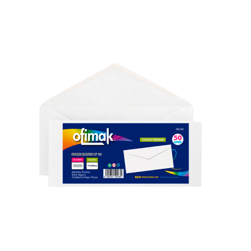 SOBRE BLANCO N-10 OFIMAK