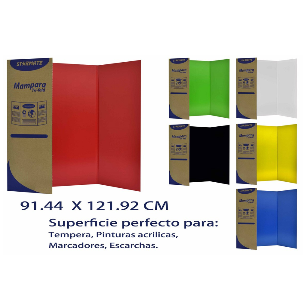 TABLERO TRIPTICO 36X48'' COL. SURTIDOS