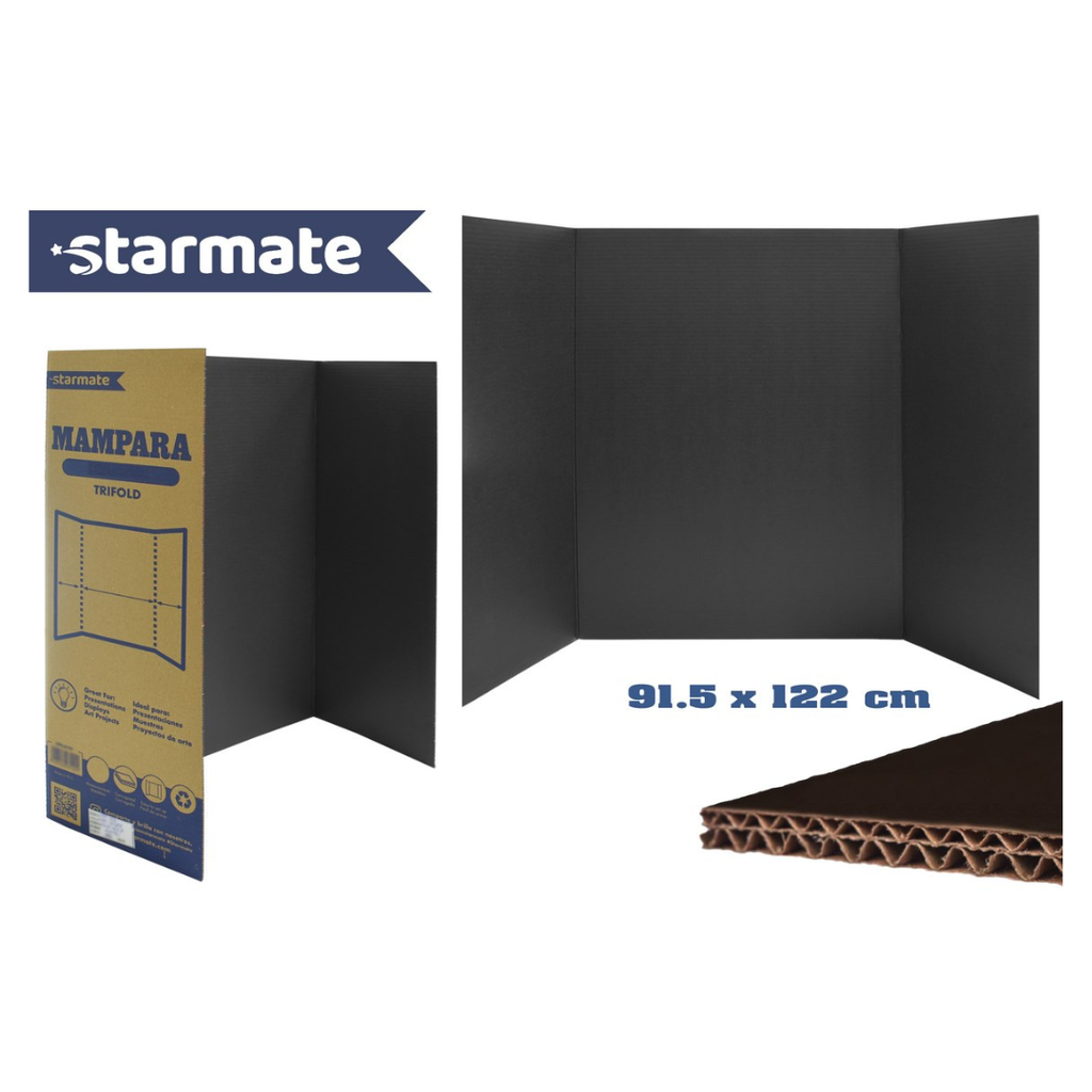 TABLERO TRIPTICO "91.5X122''(L )INCH"- NEGRO
