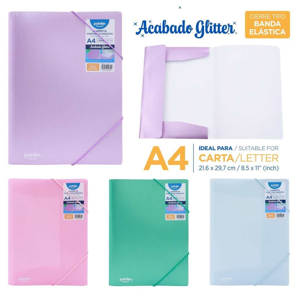 CARPETA PORTADOCUMENTOS ESCARCHADA CARTA