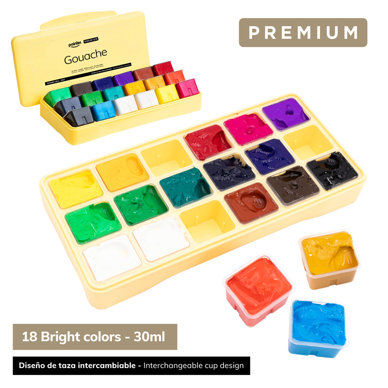 GOUACHE 30ml x 18 COLORES