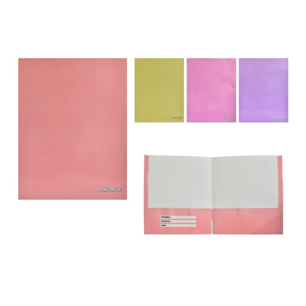 CARPETA CON BOLSILLO CARTA - COLORES PASTELES