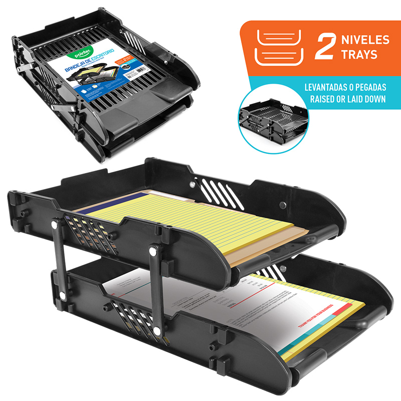 BANDEJA PLASTICA DE ESCRITORIO - 2 NIVELES