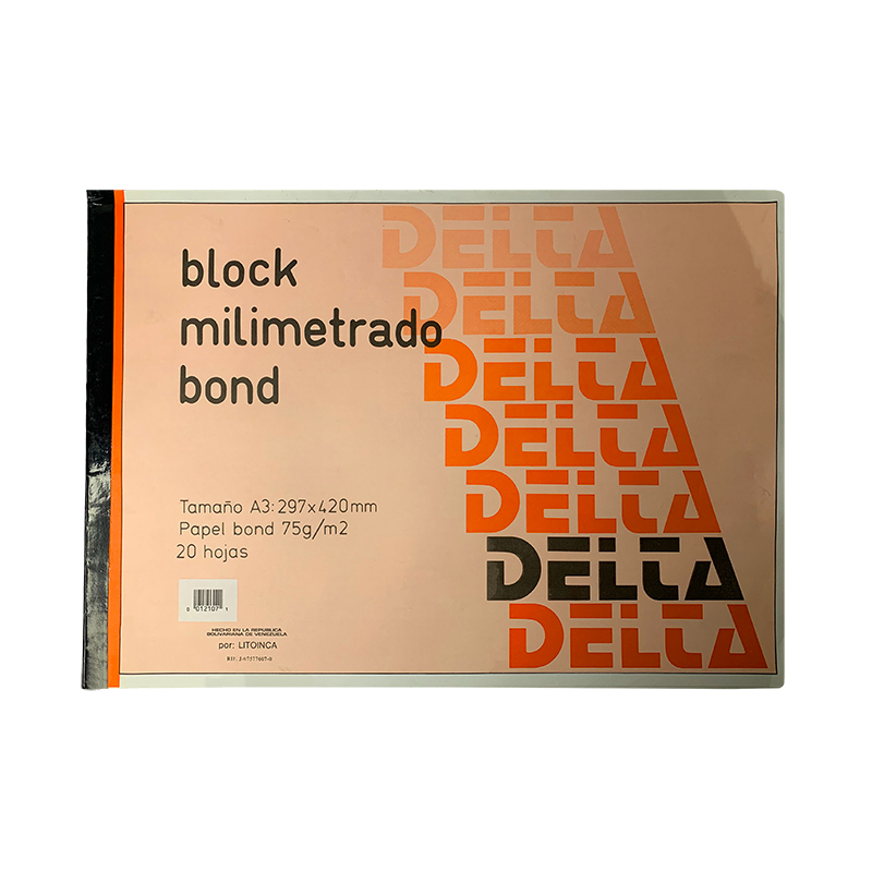 BLOCK MILIMETRADO BOND DELTA NARANJA DIN/A3 - 20HJ 29,7x42CM