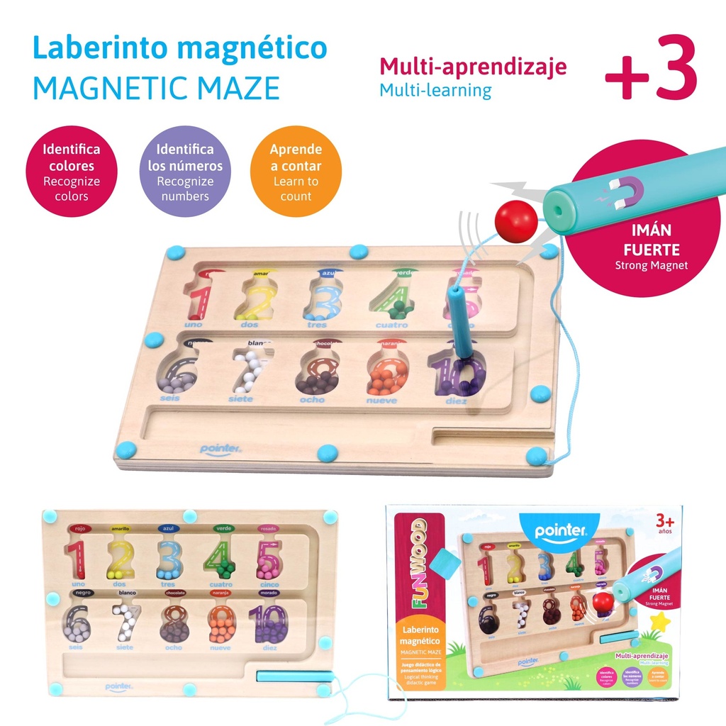 LABERINTO MAGNETICO DE NUMEROS Y COLORES
